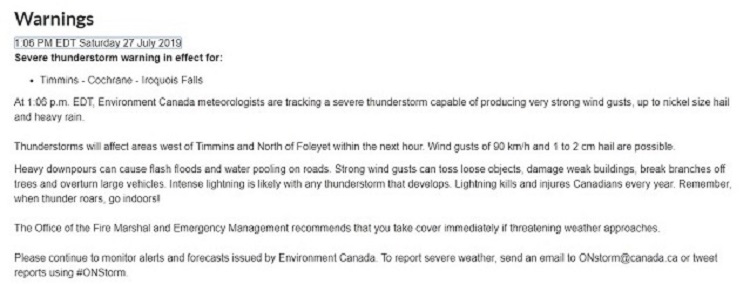 Region under severe thunderstorm warning **UPDATE: At 8:31pm, the watch was cancelled. All clear now.****