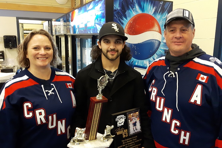 Former Crunch player feted at homecoming to home away from home