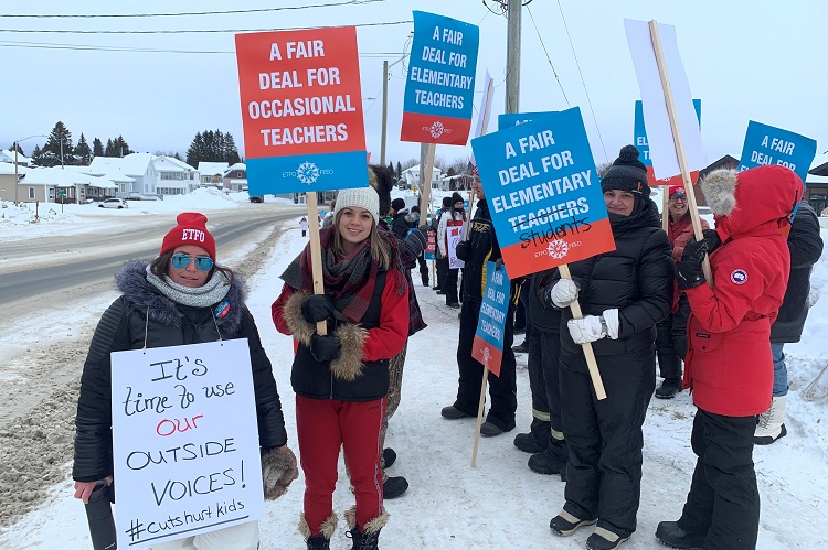 Public elementary teachers on picket line for the day
