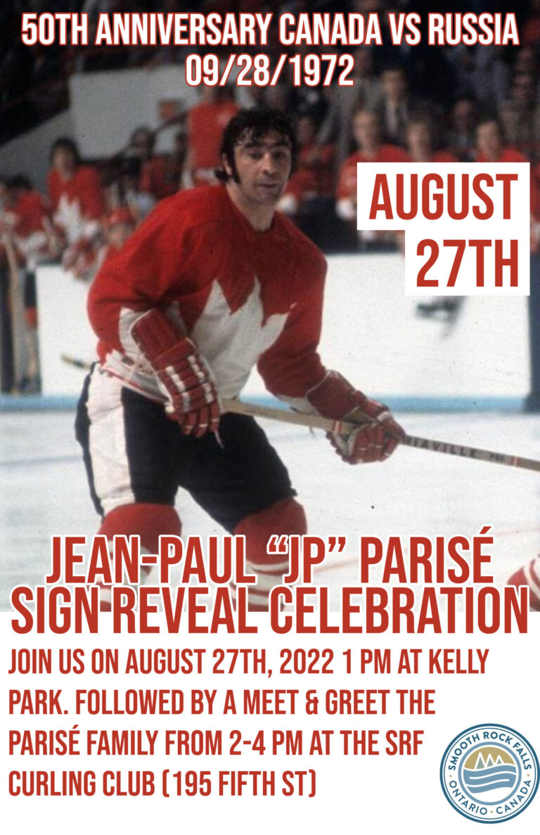 Sign to remember JP Parise unveiled this Saturday in Smooth Rock Falls