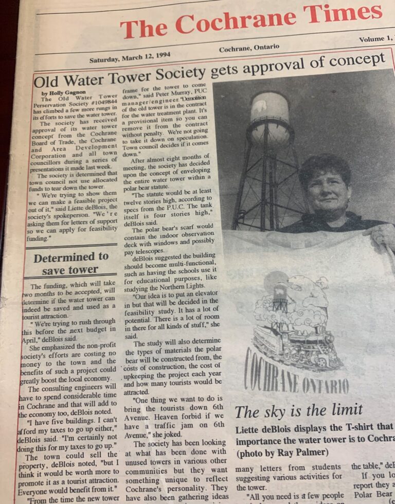 Cochrane history: The 1994 campaign to save the old water tower as a tourist attraction